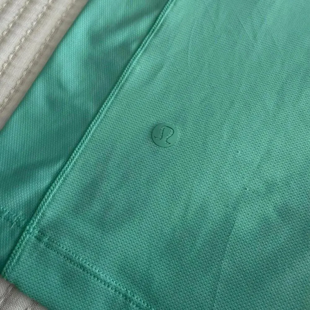 EUC Lululemon Men's Stretch Golf Polo Short Sleeve Wild Mint WLDM Size L $98 - Picture 6 of 6